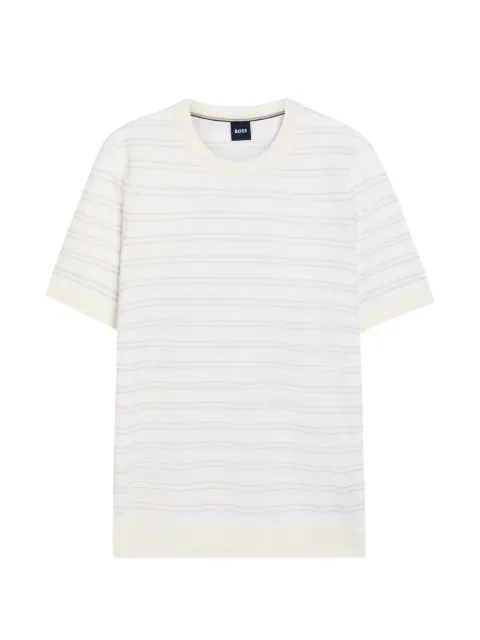 BOSS striped-knit T-shirt