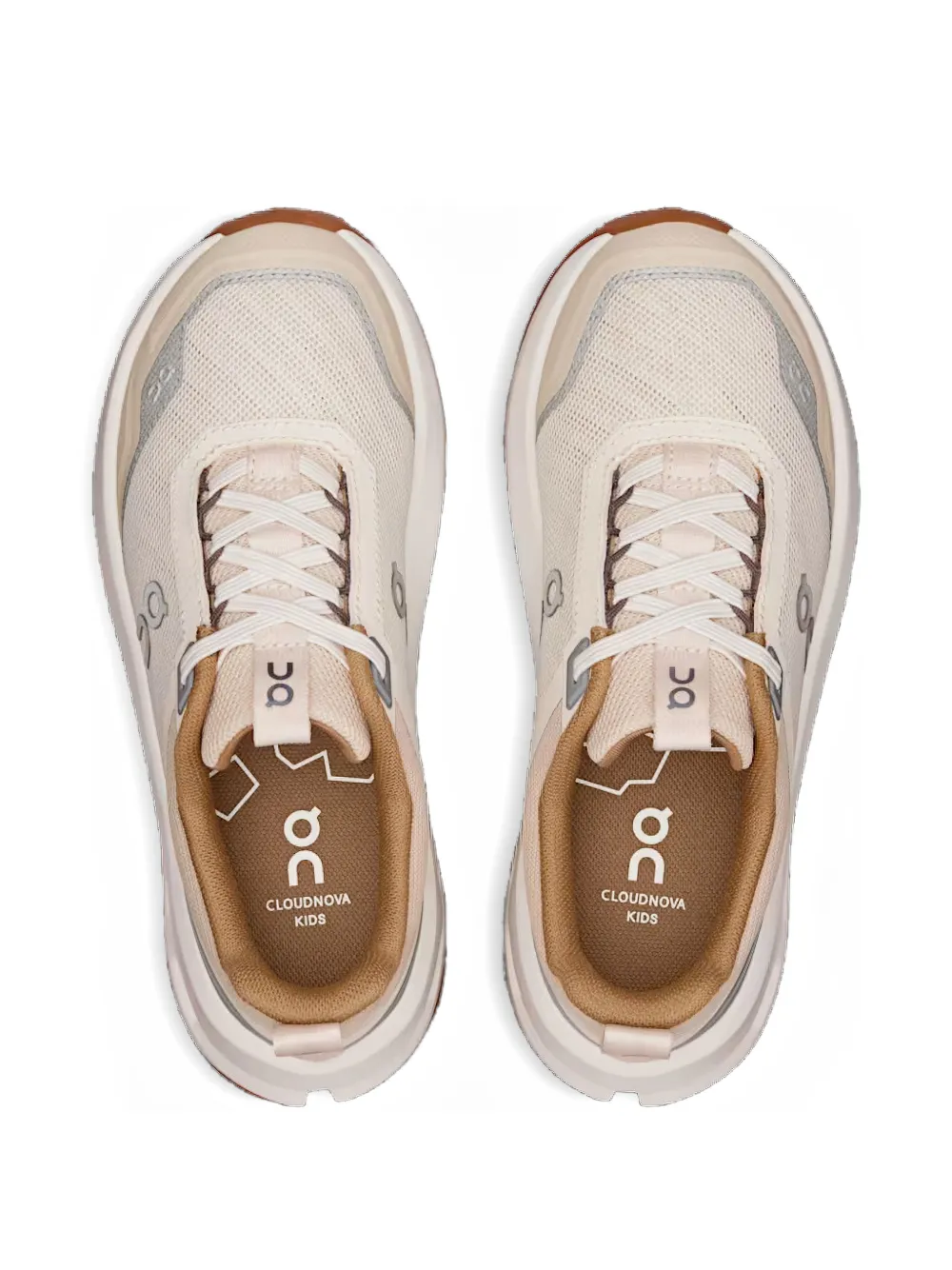 on running kids Cloudnova mesh sneakers met vlakken Beige