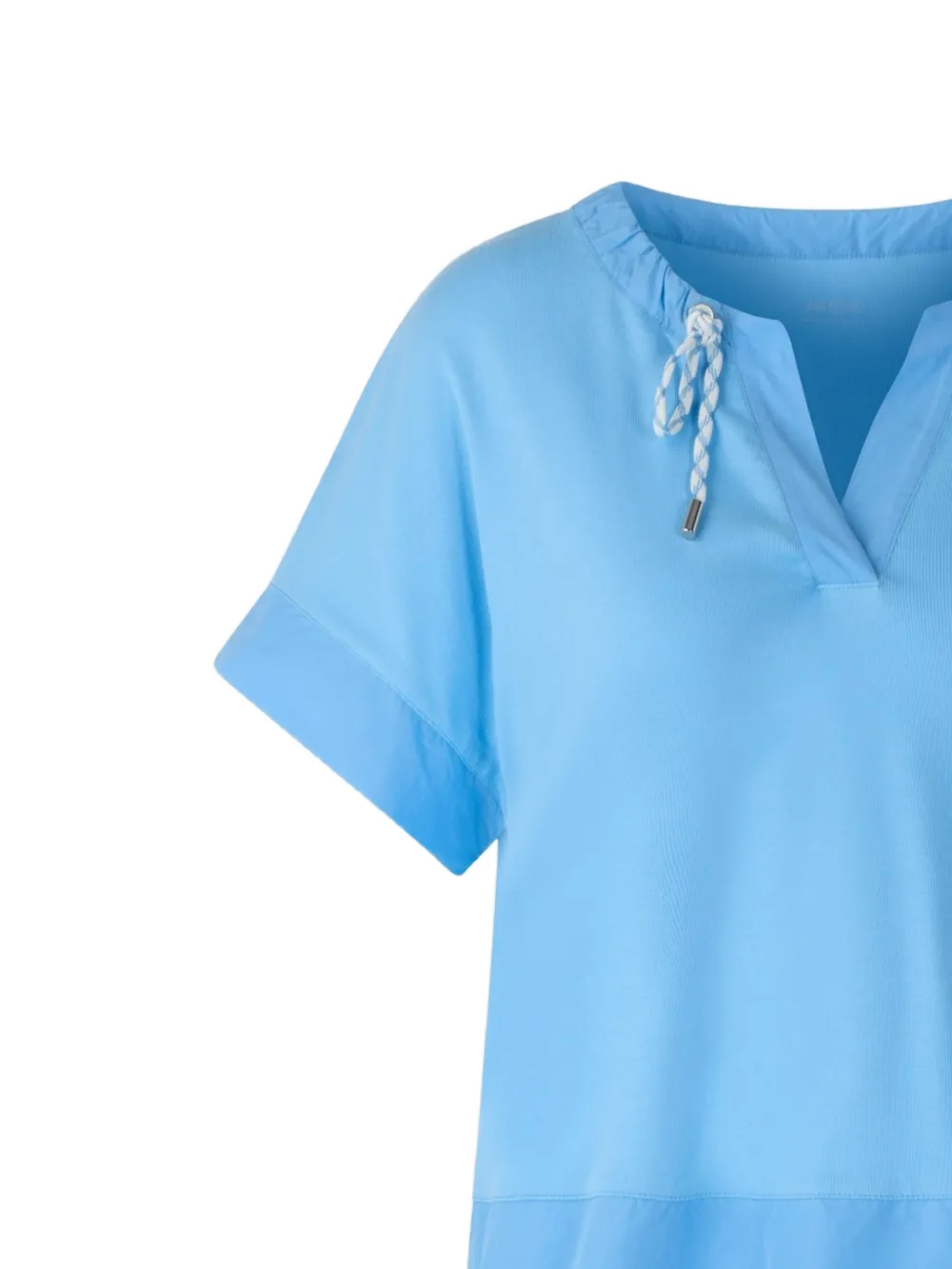 MARCCAIN T-shirt met trekkoord en V-hals Blauw
