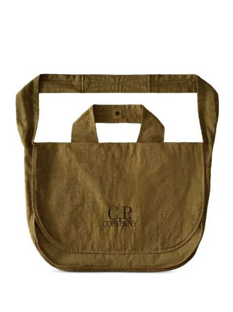 C.P. Company logo-embroidered flap-top messenger bag