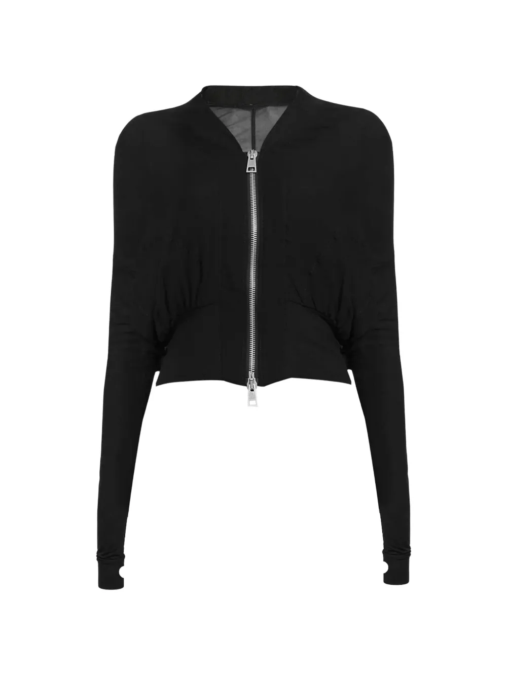 Andrea Ya'aqov gathered zip-up jacket - Nero