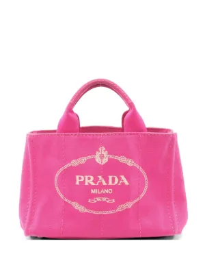 Prada Pre-Owned カナパ コンバーチブル キャンバス ミニ ハンドバッグ