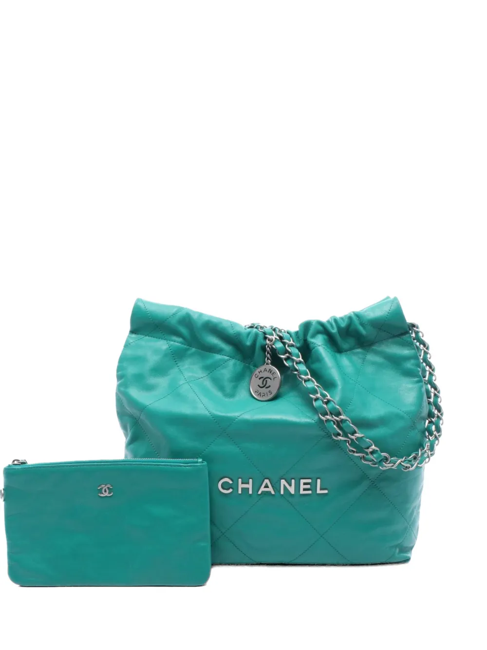 CHANEL Pre-Owned 2021s Chanel 22 quilted shoulder bag - Verde