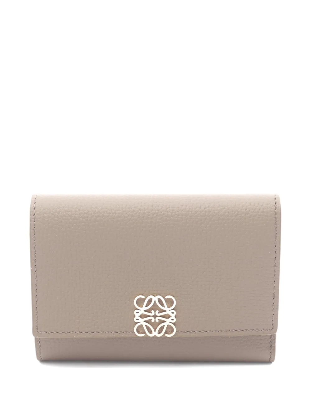 Pre-owned Loewe 2020s Small Anagram Tri-fold Wallet In Neutral