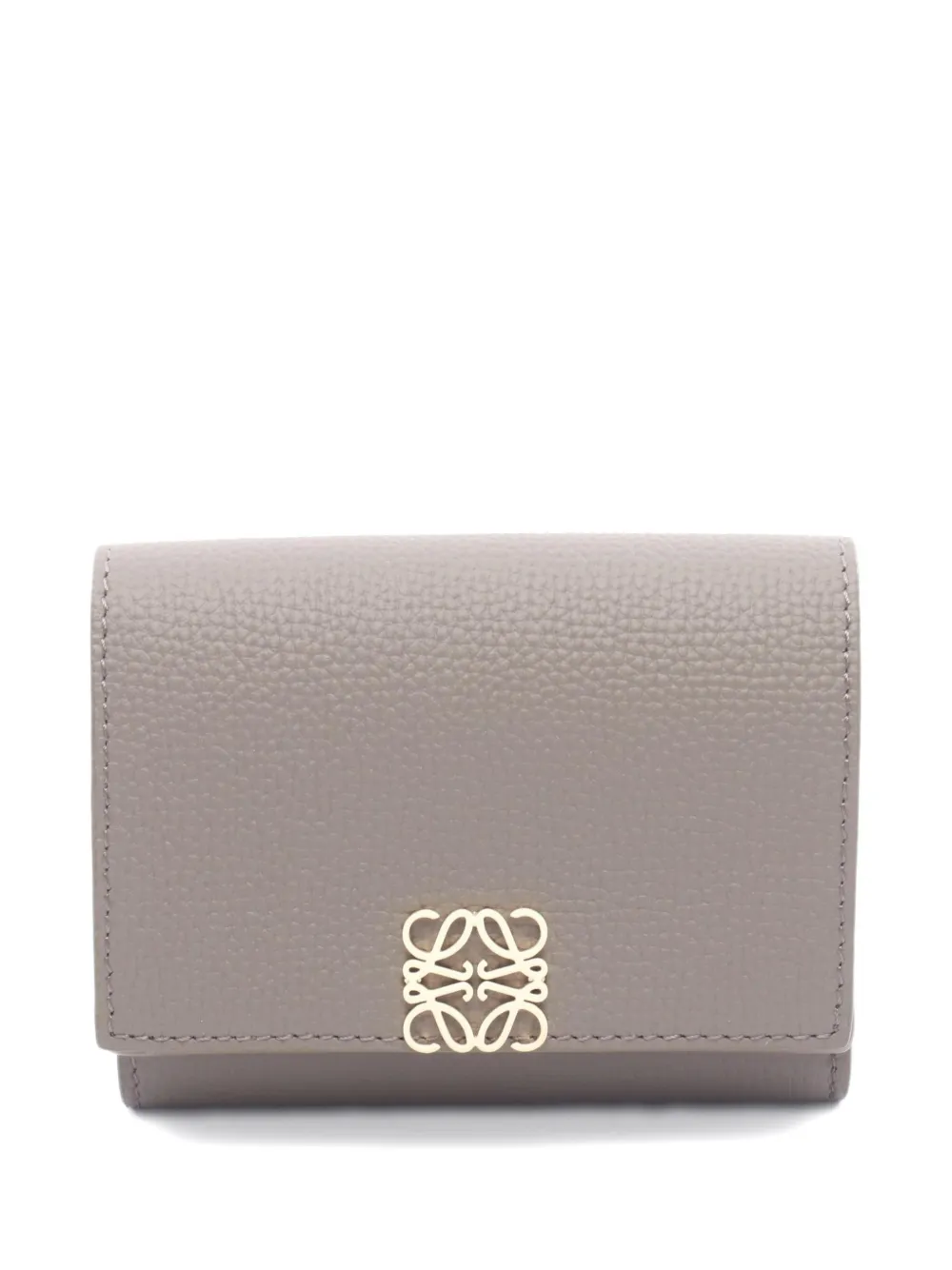 Pre-owned Loewe Anagram Trifold Wallet In Neutral