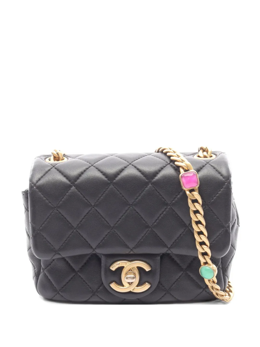 CHANEL Pre-Owned 2021-2022 mini Matelasse chain shoulder bag - Nero