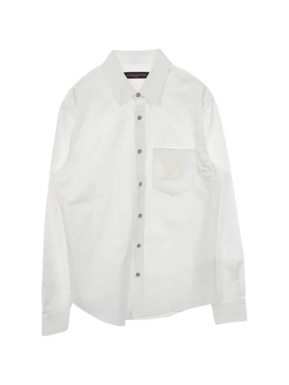 Louis Vuitton Pre-Owned 2010s LV logo-embroidered shirt - Bianco