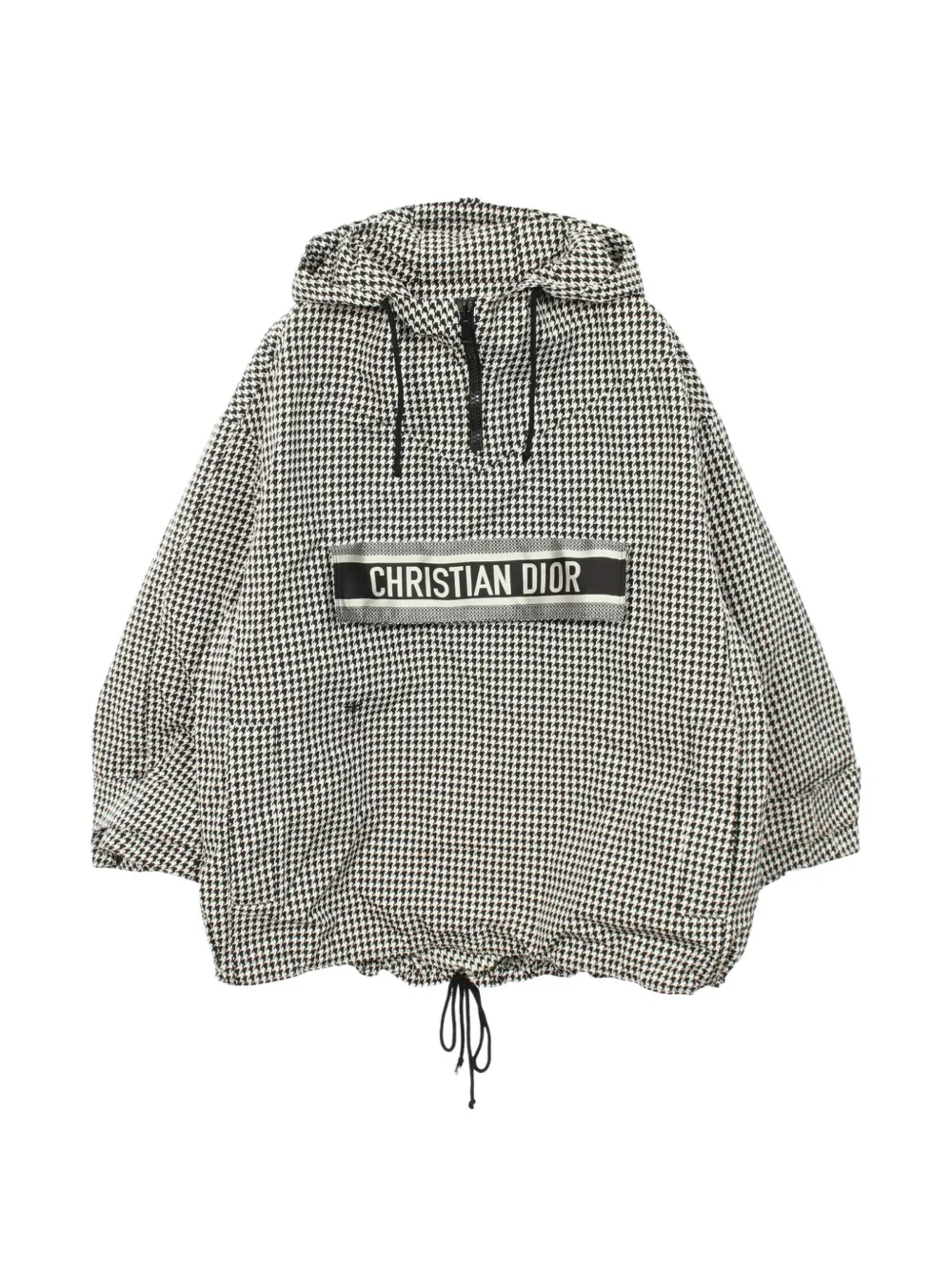 Christian Dior Pre-Owned 2010s houndstooth hooded jacket - Nero