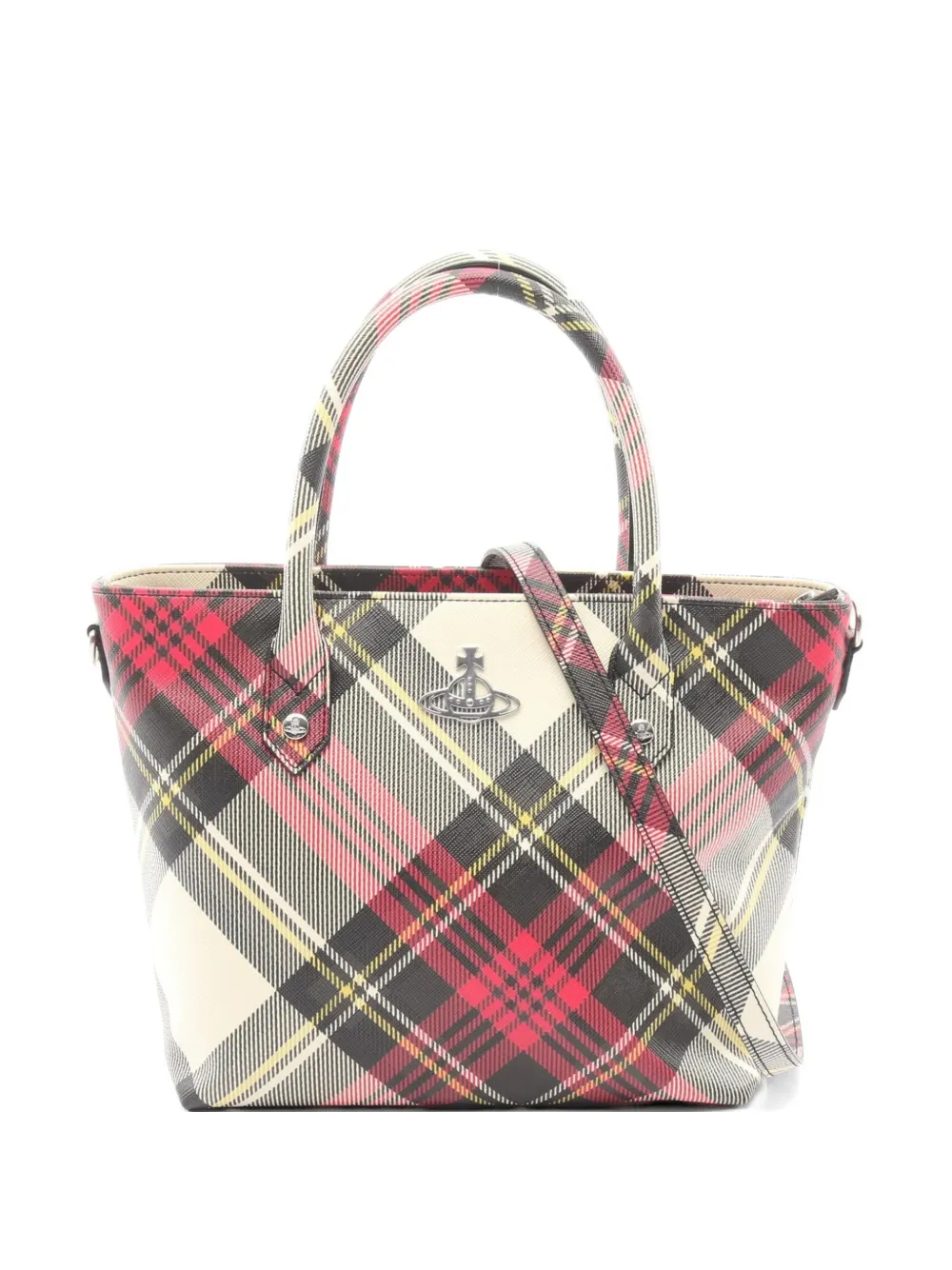 Vivienne Westwood Pre-Owned Tartan check tote bag - Rosso