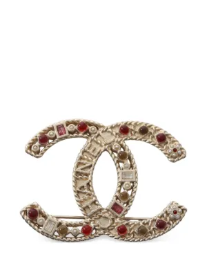 CHANEL Pre-Owned 2000s ココマーク クリスタル ブローチ | ゴールド