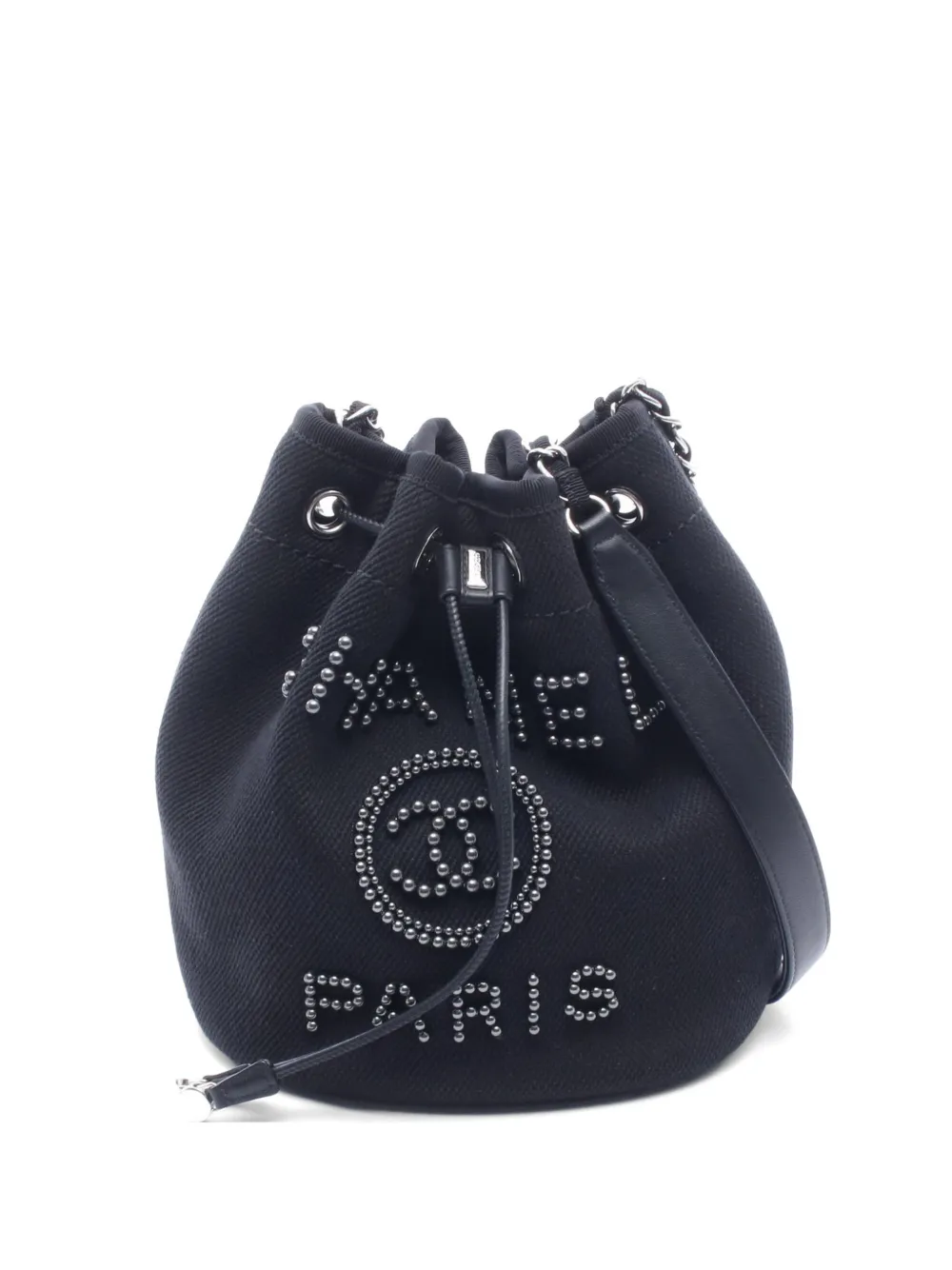 CHANEL Pre-Owned 2019 Deauville chain bucket bag - Nero