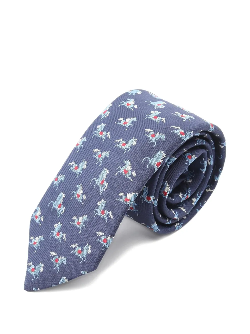 Hermès Pre-Owned Horse pattern tie - Blu