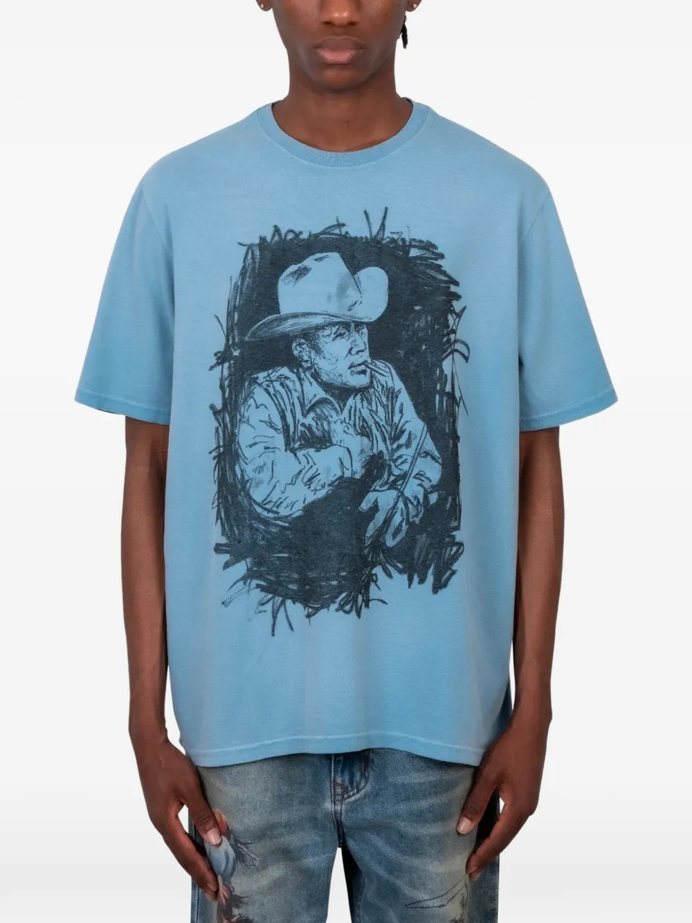 One Of These Days T-shirt Best in the West con stampa grafica - Blu