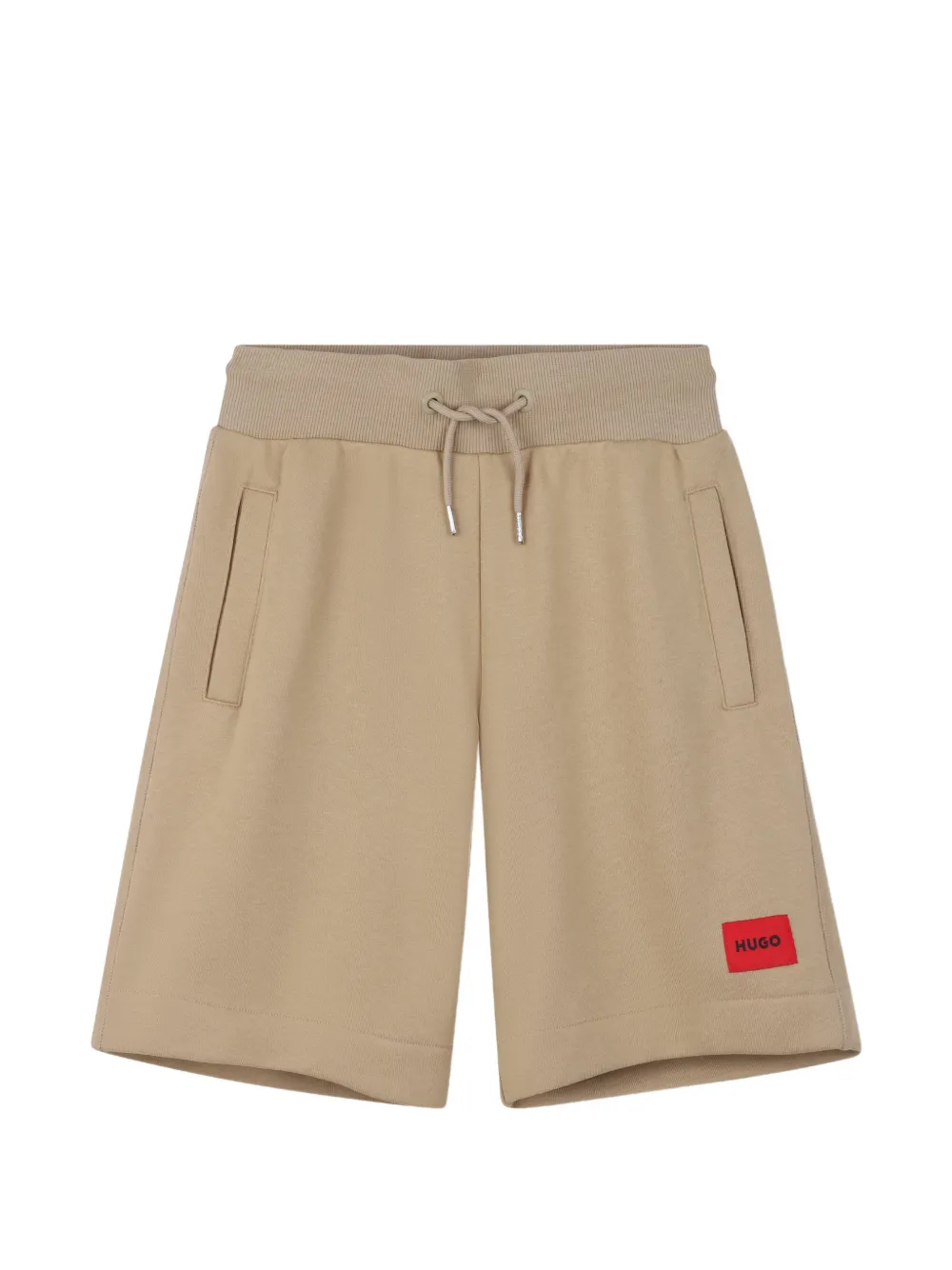 HUGO KIDS logo-patch drawstring shorts - Neutrals