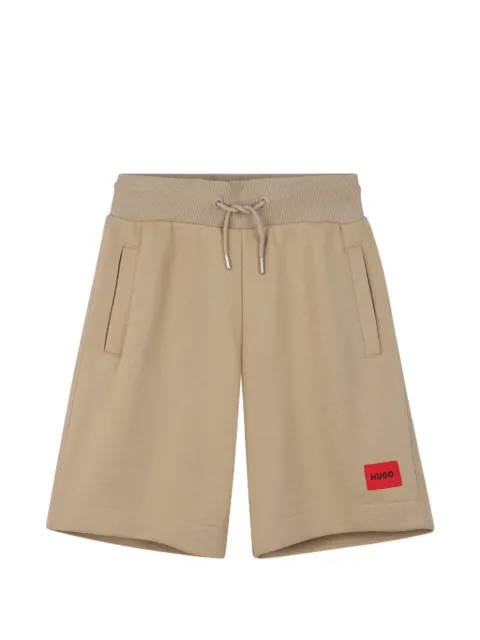 HUGO KIDS logo-patch drawstring shorts