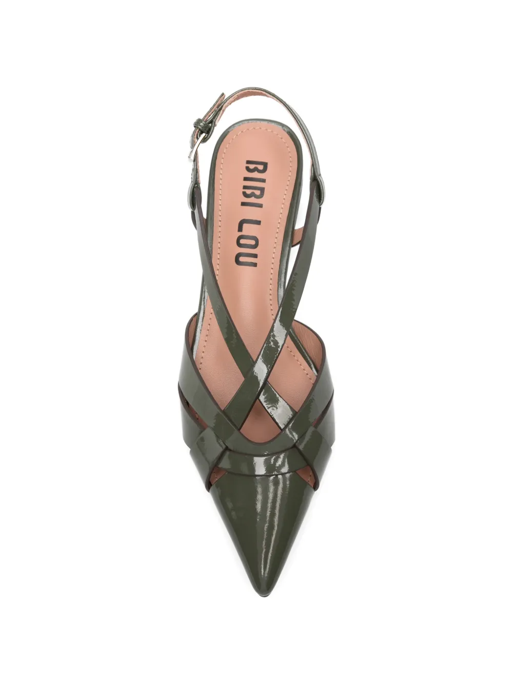 Bibi Lou Nolia patent-finish caged sandals Groen