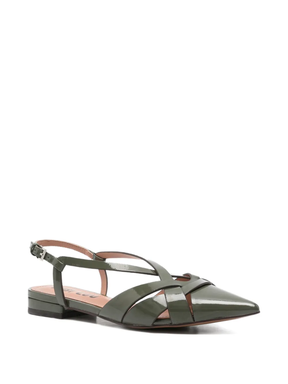 Bibi Lou Nolia patent-finish caged sandals Groen