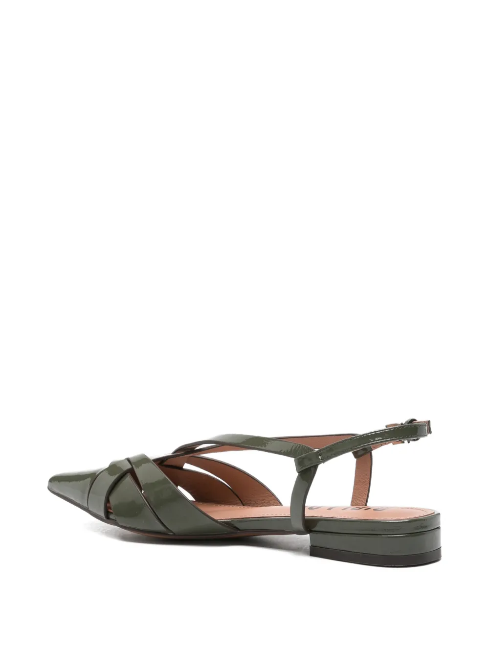 Bibi Lou Nolia patent-finish caged sandals Groen