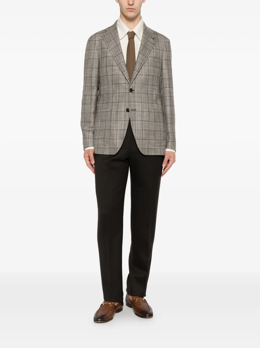 Tagliatore Blazer met bewerkte revers Bruin