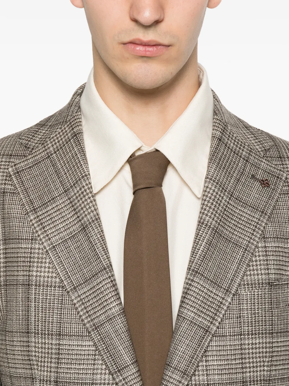 Tagliatore Blazer met bewerkte revers Bruin