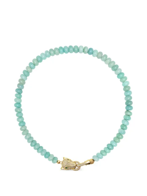 Nialaya Jewelry panther-charm amazonite necklace