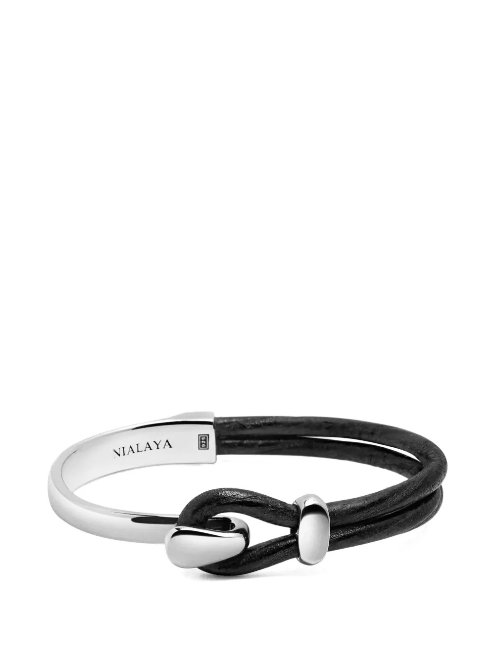Nialaya Jewelry hook leather bracelets - Argento