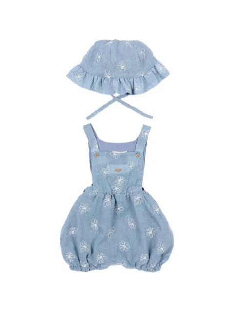 Mayoral floral-embroidered salopette