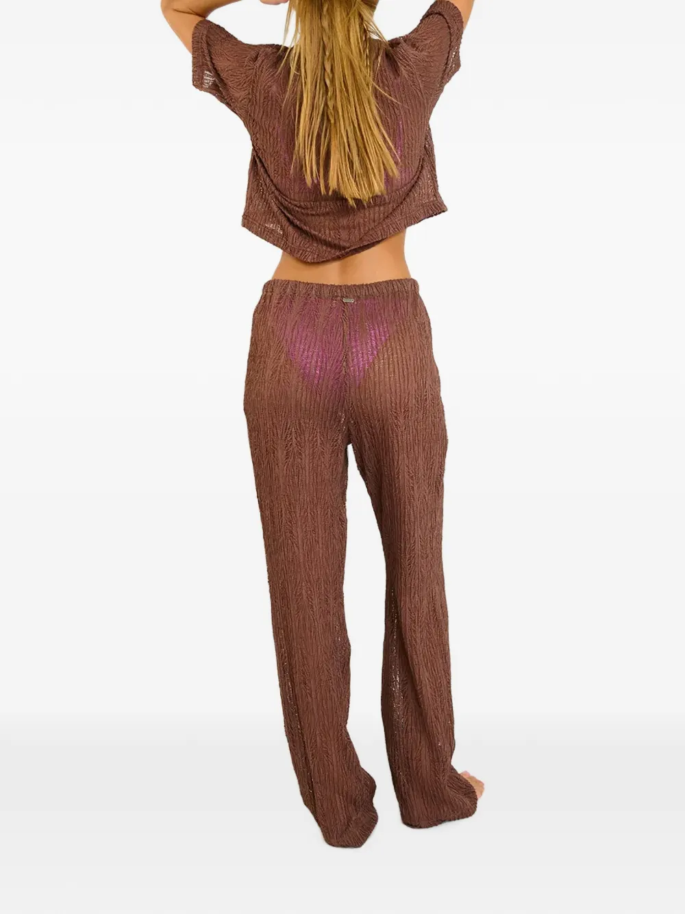 BANANA MOON Beachsoul textured straight-leg trousers Bruin