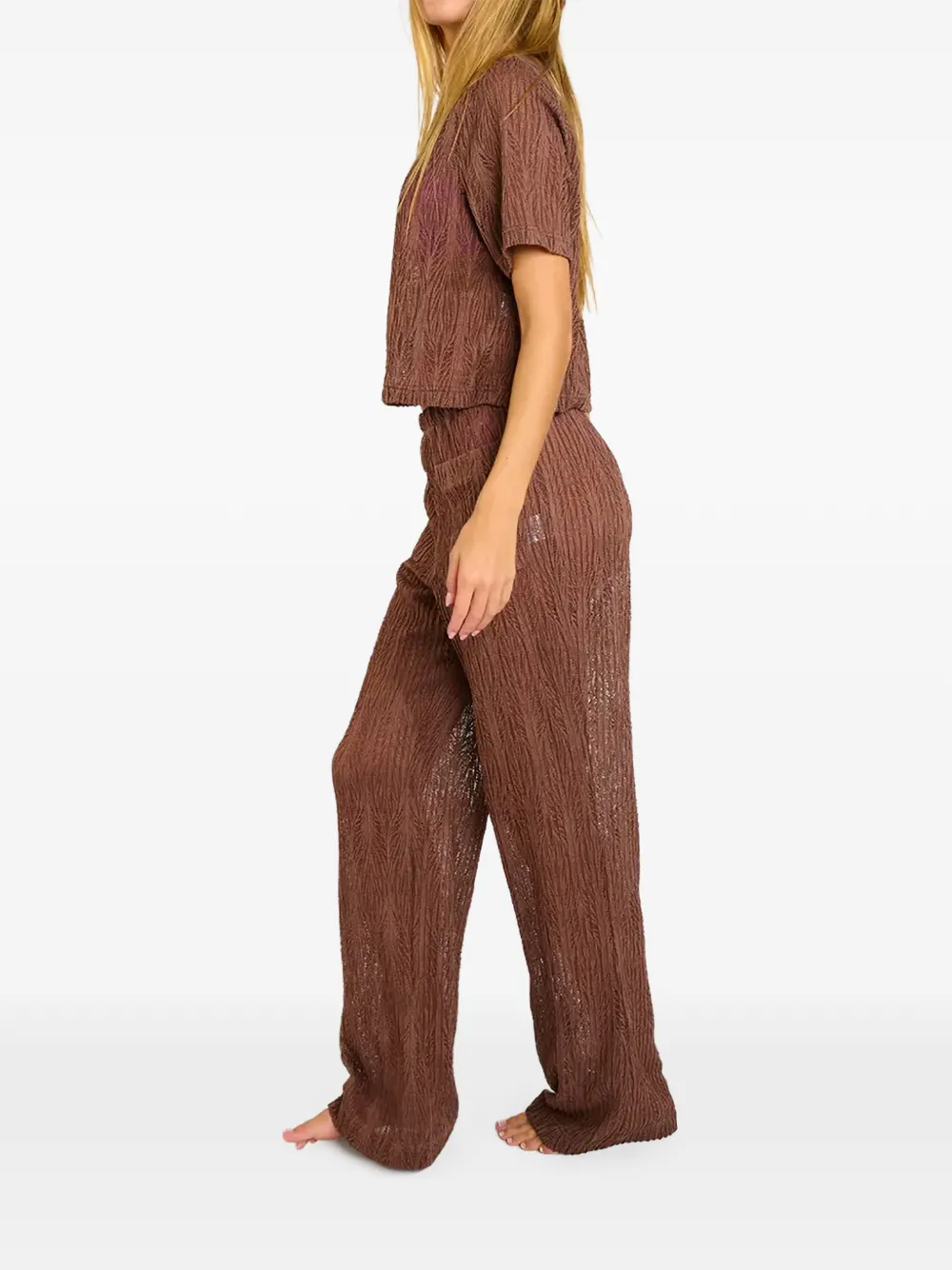 BANANA MOON Beachsoul textured straight-leg trousers Bruin