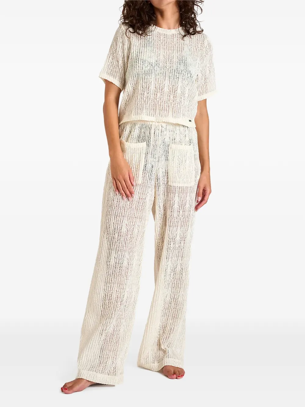 Banana Moon Paiges Beachsoul Open-knit T-shirt In 뉴트럴