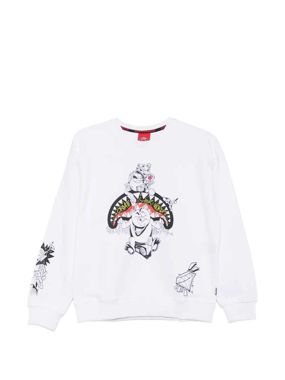 Sprayground graphic-print long-sleeve sweatshirt - Bianco