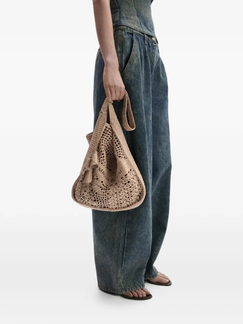 Magda Butrym Geplooide jeans met acid wassing Blauw