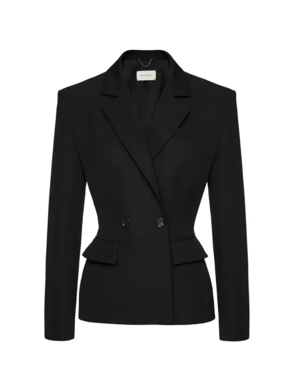 Magda Butrym Double-breasted Hourglass Blazer in Black