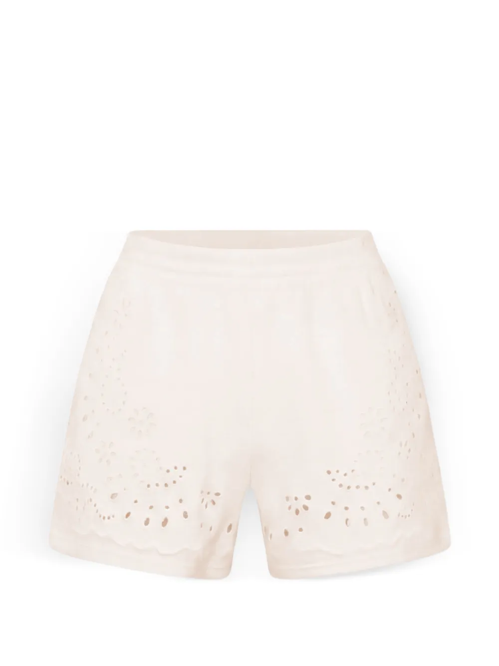 LoveShackFancy broderie-anglaise scalloped-hem shorts - Bianco