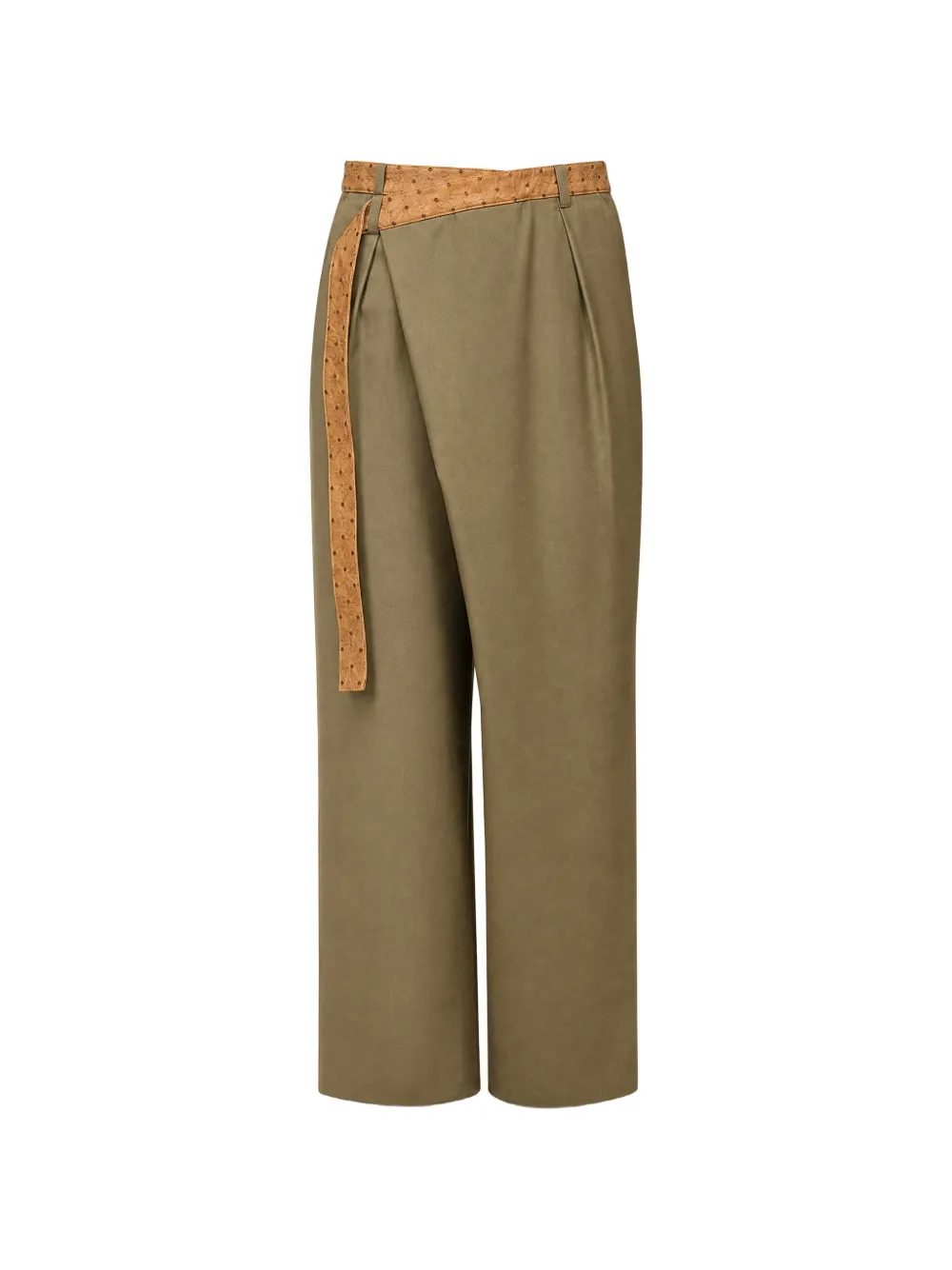 MCM Broek met ceintuur en wikkelvoorkant Groen