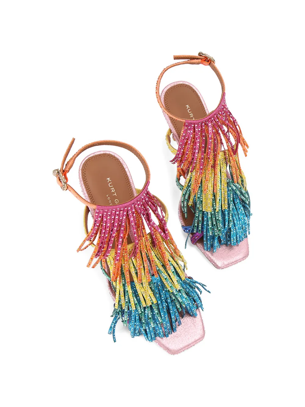 Kurt Geiger London Sandalen verfraaid met kristallen en franje Roze