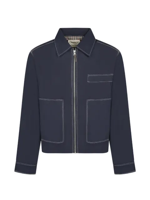 Carrer contrast-stitch zip-up jacket