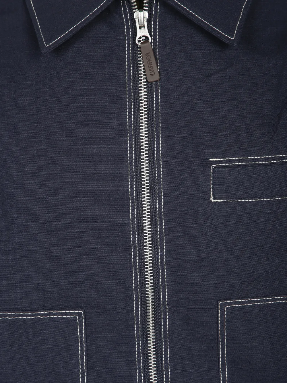 Carrer Jack met contrasterende stiksels en rits Blauw