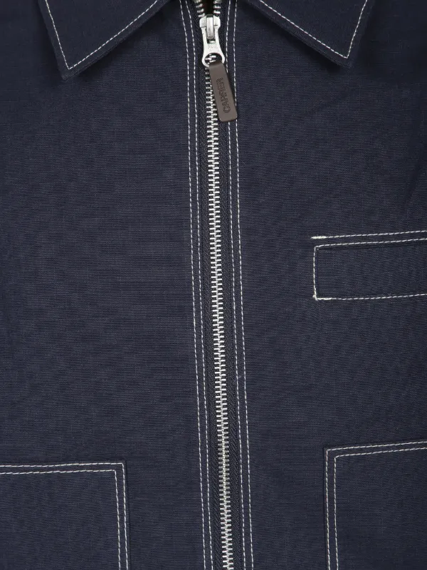 Carrer contrast-stitch zip-up Jacket | Blue | FARFETCH