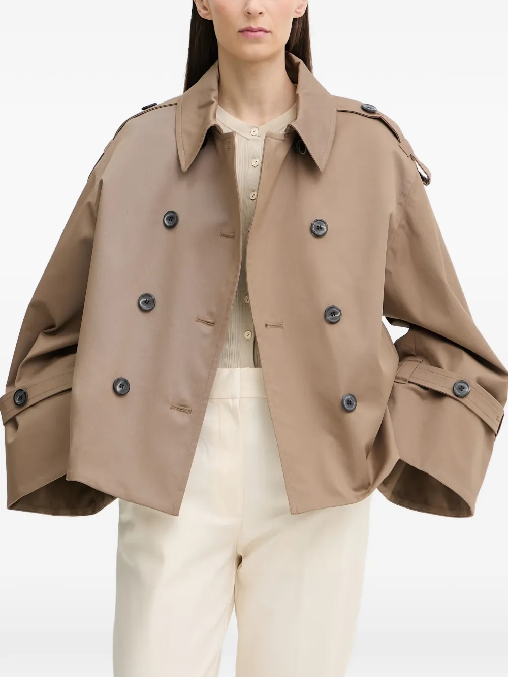 By Malene Birger double-breasted flared coat - Marrone