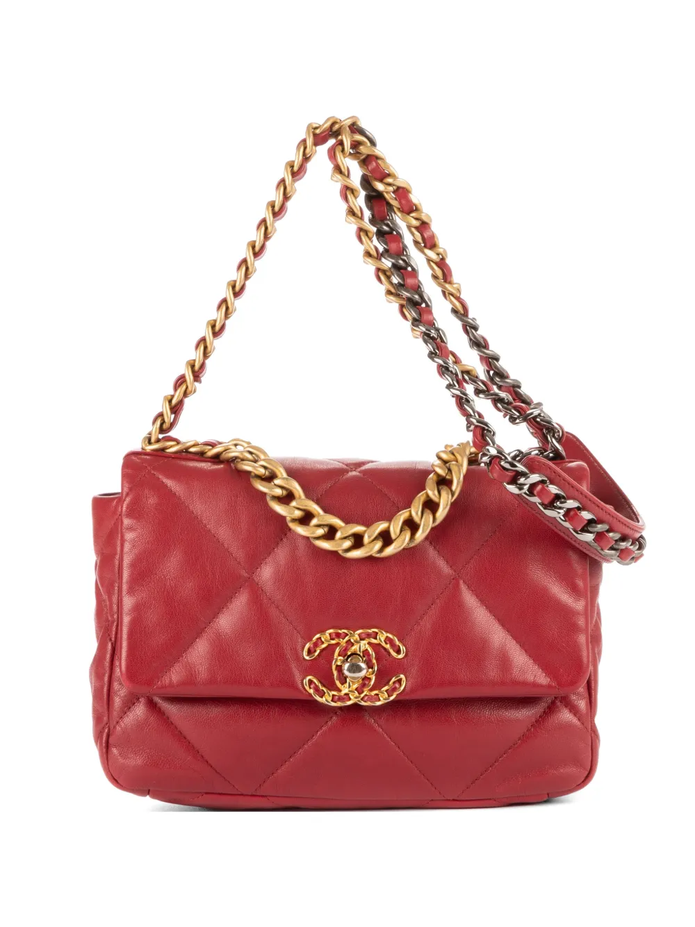 CHANEL Pre-Owned small 19 Classic Flap quilted shoulder bag - Rot