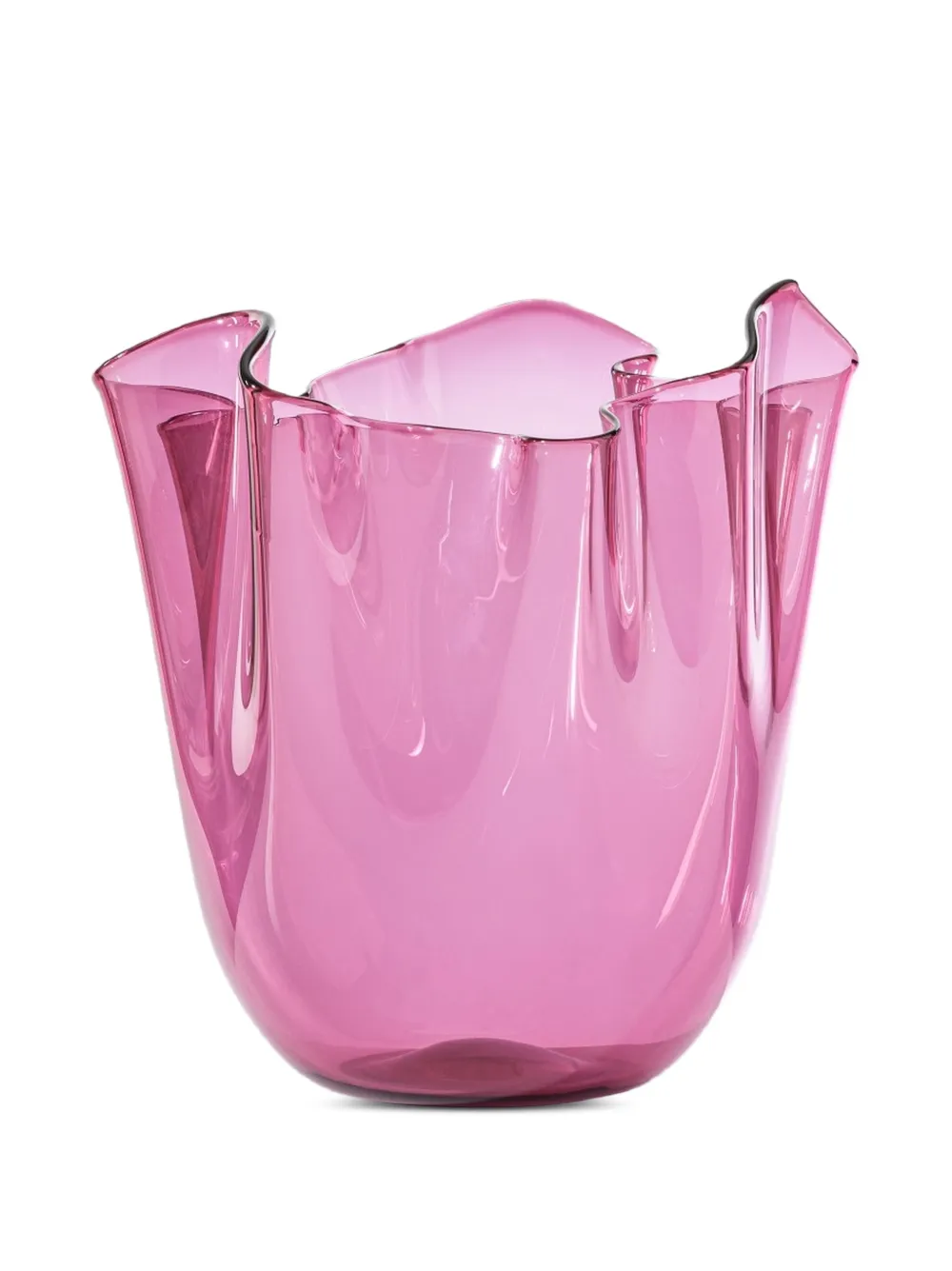 Venini Fazzoletto ruffled glass vase - Rosa