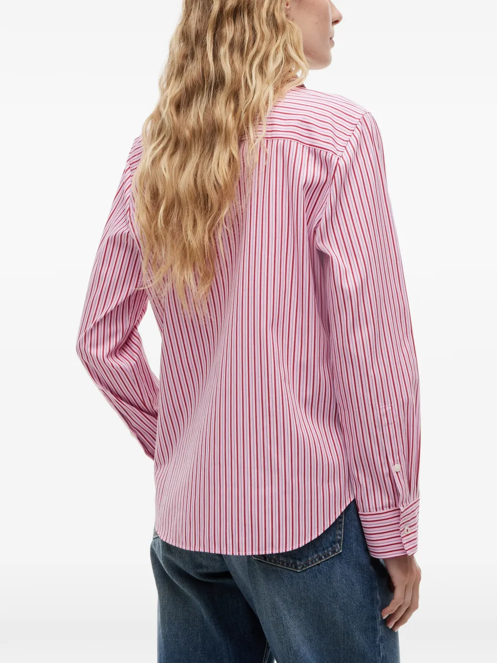 Tommy Hilfiger Overhemd met geborduurd logo en verticale streep Roze