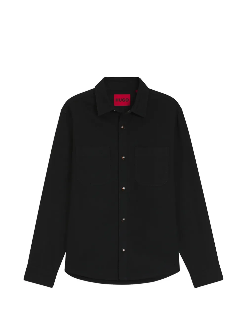 HUGO long-sleeve patch-pocket shirt - Nero