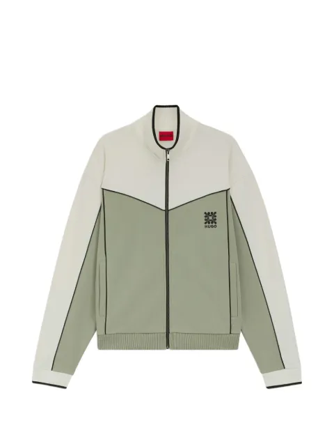 HUGO colour-block zip-up sweatshirt