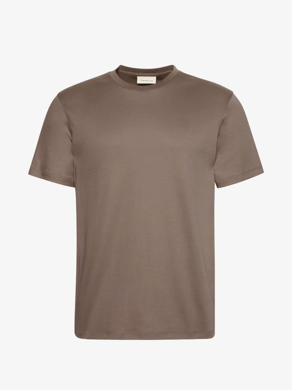Calvin Klein logo-embroidered T-shirt | Brown | Image 1