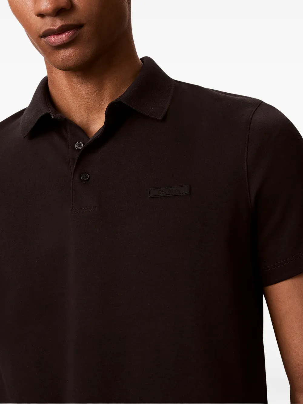 Calvin Klein Poloshirt met logoplakkaat Zwart