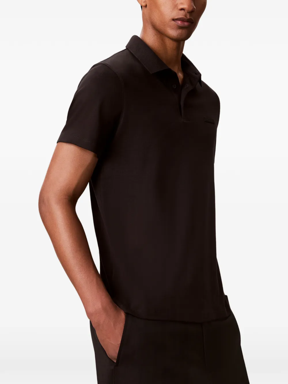 Calvin Klein Poloshirt met logoplakkaat Zwart