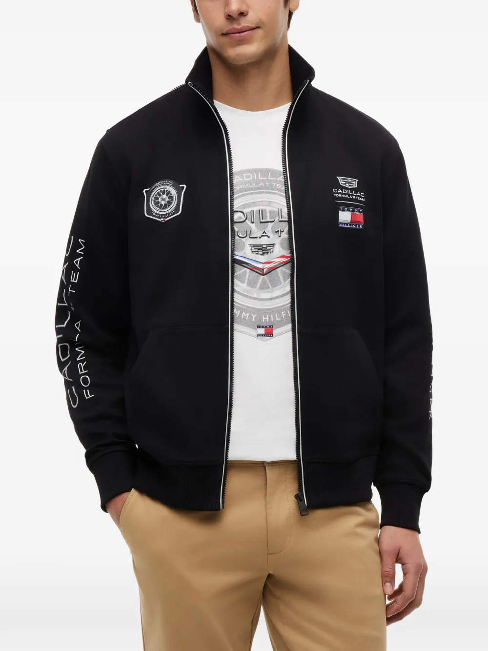 Tommy Hilfiger x Cadillac Formula 1 Team graphic zip-up sweatshirt - Schwarz