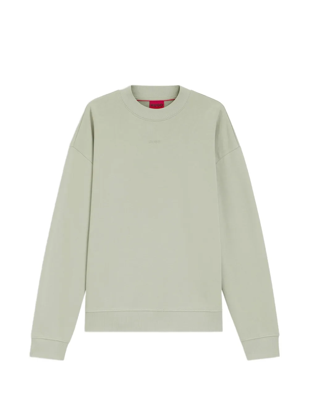 HUGO logo-embossed dropped-shoulder sweatshirt - Verde